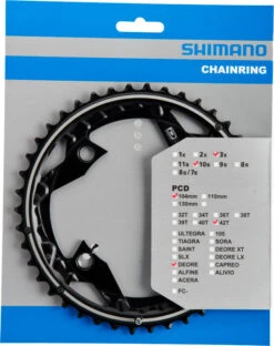 Shimano Deore Ab 2014 4-Arm 10-fach 42 Zähne AE-Type Alu Schwarz Y-10098020