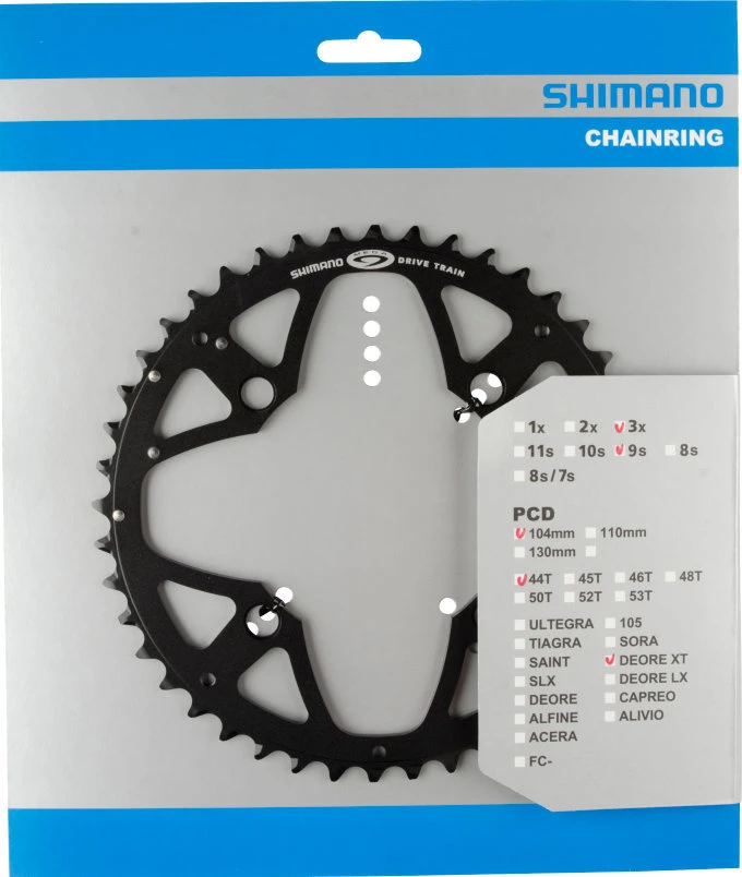 Shimano XT 2004-2007 4-Arm 9-fach 44 Zähne S-Type IG Alu Schwarz Y-1F898040 1 Shimano XT 2004-2007 4-Arm 9-fach 44 Zähne S-Type IG Alu Schwarz Y-1F898040