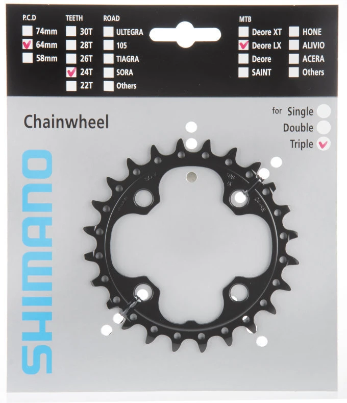 Shimano SLX Ab 2011 4-Arm 10-fach 24 Zähne AE-Type Stahl Schwarz Y-1LU24000 1 Shimano SLX Ab 2011 4-Arm 10-fach 24 Zähne AE-Type Stahl Schwarz Y-1LU24000