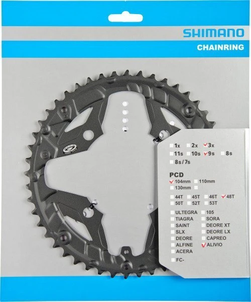 Shimano Alivio Ab 2011 48 Zähne U-Type Für Schutzring Schwarz Y-1M298070 1 Shimano Alivio Ab 2011 48 Zähne U-Type Für Schutzring Schwarz Y-1M298070